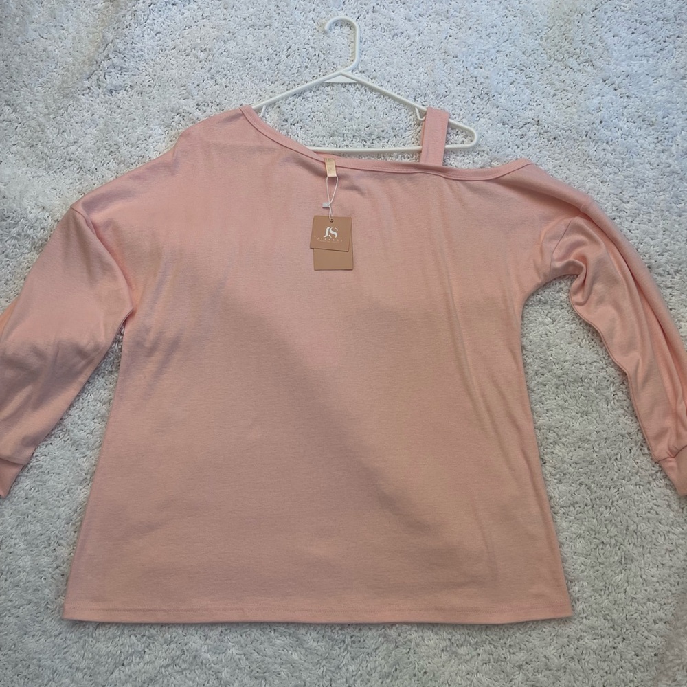 Jinkesi Pink Off The Shoulder / Cold Shoulder Long Sleeve Sweater, Size 2X , NWT - Picture 7 of 13